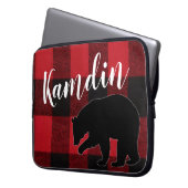 Personalisierter Notebook-Case Red Buffalo Kariert Laptopschutzhülle (Vorderseite Links)