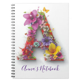 Personalisierter Notebook-Letter A Notizblock