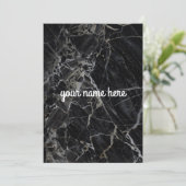 Personalisierter Notecard aus schwarzem Marmor Karte (Stehend Vorderseite)
