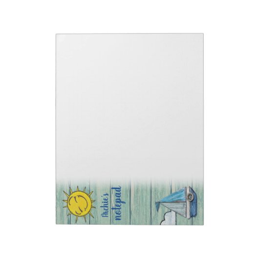 Personalisierter Notepad 3 Driftwood Beach Design Notizblock (Rotiert)