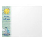 Personalisierter Notepad 3 Driftwood Beach Design Notizblock (Vorderseite)
