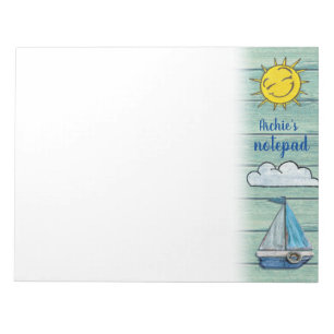 Personalisierter Notepad 4 Driftwood Beach Design Notizblock