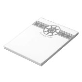 Personalisierter Notepad auf grauen Schiffen Notizblock (Rotiert)