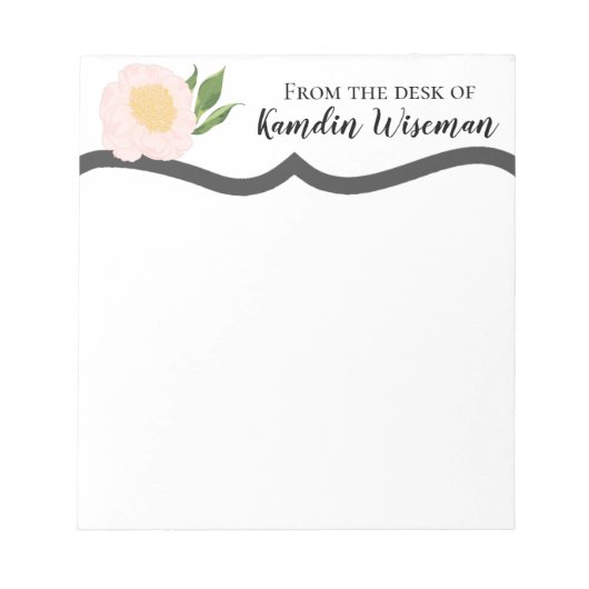 Personalisierter Notepad Baby Pink Cosmos auf Weiß Notizblock (Vorderseite)