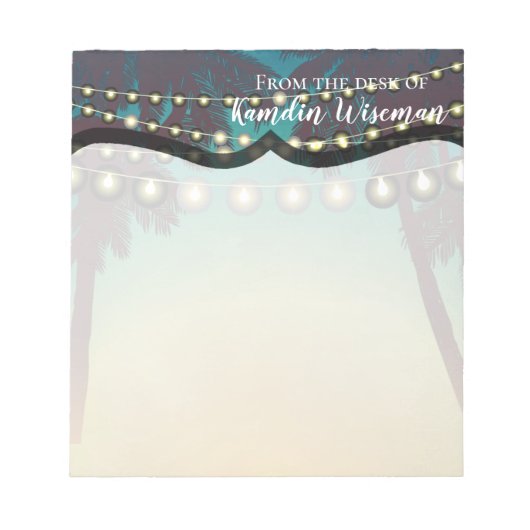 Personalisierter Notepad Beach Sunset Palm Tree St Notizblock (Vorderseite)