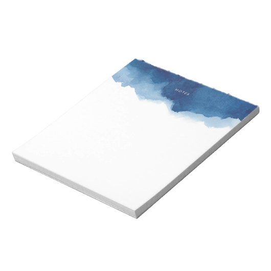 Personalisierter Notepad Blue Watercolor Splash Notizblock (Rotiert)
