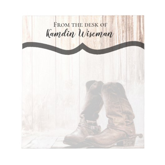 Personalisierter Notepad Boost Land Rustikaler Wes Notizblock (Vorderseite)