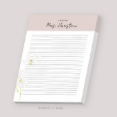 Personalisierter Notepad für Lehrer mit Blume Notizblock