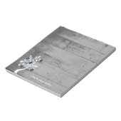 Personalisierter Notepad mit blauen Herz Notizblock (Rotiert)