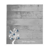 Personalisierter Notepad mit blauen Herz Notizblock (Vorderseite)