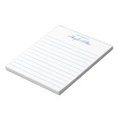 Personalisierter Notepad mit blauer Bezeichnung Notizblock (Rotiert)