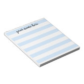 Personalisierter Notepad mit blauer Streifen Notizblock (angewinkelt)