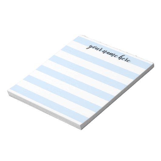 Personalisierter Notepad mit blauer Streifen Notizblock (Rotiert)