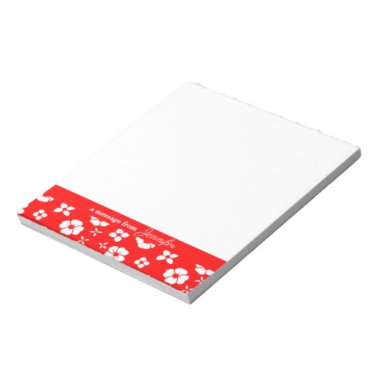 Personalisierter Notepad mit Blume Notizblock (Rotiert)