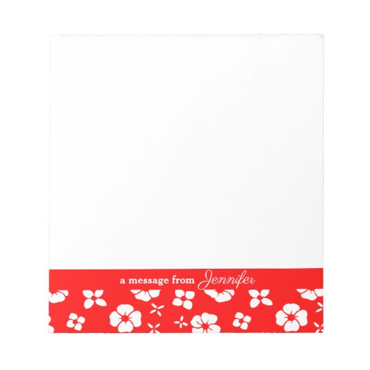 Personalisierter Notepad mit Blume Notizblock (Vorderseite)