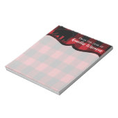 Personalisierter Notepad Red Buffalo Kariert Bear  Notizblock (Rotiert)