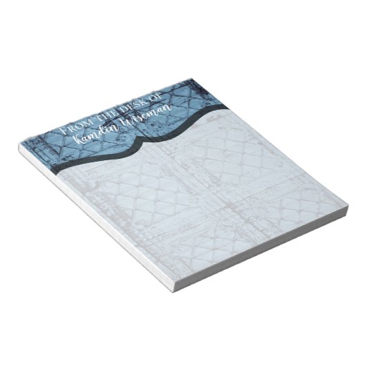 Personalisierter Notepad Rustikale Zinndecke Notizblock (angewinkelt)