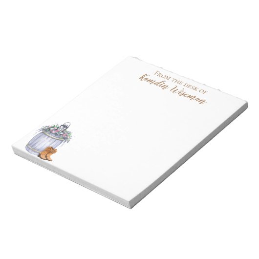 Personalisierter Notepad Sommerhochzeit Rustikal Notizblock (Rotiert)