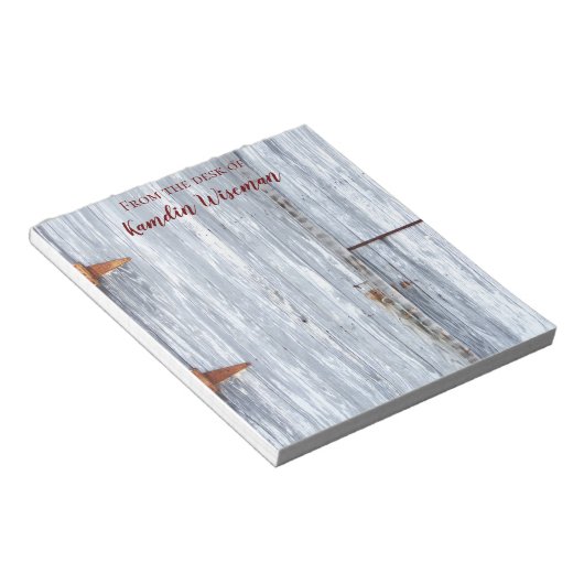 Personalisierter Notepad Weißwaschwalzenstütze Cou Notizblock (angewinkelt)