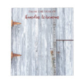 Personalisierter Notepad Weißwaschwalzenstütze Cou Notizblock (Vorderseite)