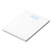 Personalisierter Notizblock mit Monogramm-Linierun (Rotiert)