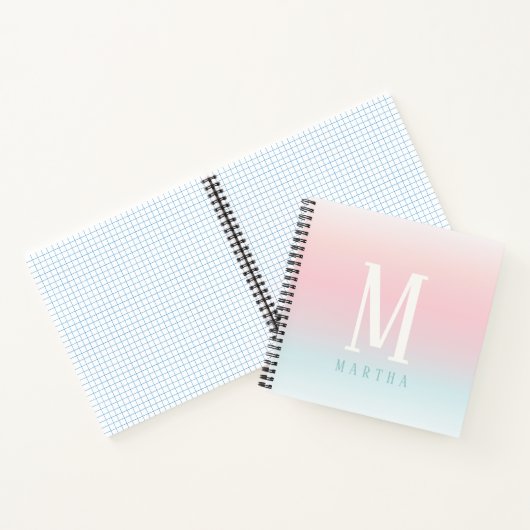 Personalisierter Notizblock mit pastellfarbenem Re (Innenseite)