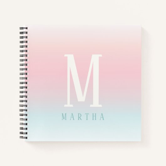 Personalisierter Notizblock mit pastellfarbenem Re (Vorderseite)