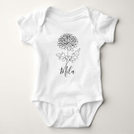 Personalisierter November Chrysanthemum Birth Blum Baby Strampler