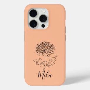 Personalisierter November Chrysanthemum Birth Blum Case-Mate iPhone Hülle