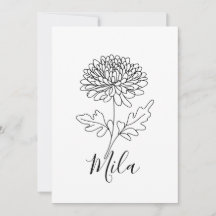 Personalisierter November Chrysanthemum Birth Blum