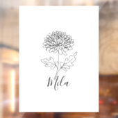 Personalisierter November Chrysanthemum Birth Blum Fensteraufkleber (Blatt 2)