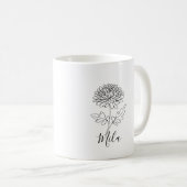 Personalisierter November Chrysanthemum Birth Blum Kaffeetasse (VorderseiteRechts)