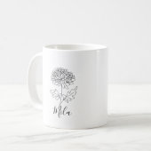 Personalisierter November Chrysanthemum Birth Blum Kaffeetasse (Vorderseite Links)