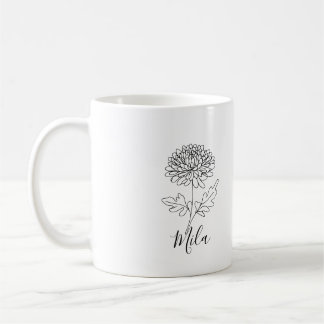 Personalisierter November Chrysanthemum Birth Blum Kaffeetasse