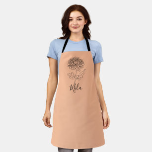 Personalisierter November Chrysanthemum Birth Blum Schürze