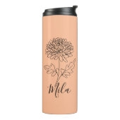 Personalisierter November Chrysanthemum Birth Blum Thermosbecher (Nach links gedreht)