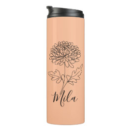 Personalisierter November Chrysanthemum Birth Blum Thermosbecher