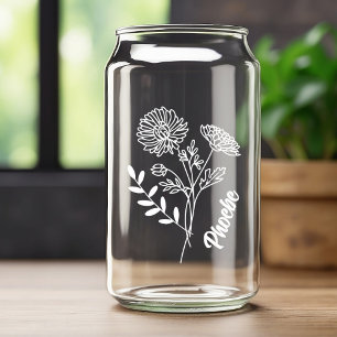 Personalisierter November Geburtstag Blume Chrysan Dosenglas