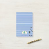 Personalisierter Nurse Cap Stethoscope Fun Post-it Klebezettel (Auf Schreibtisch)