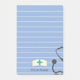 Personalisierter Nurse Cap Stethoscope Fun Post-it Klebezettel