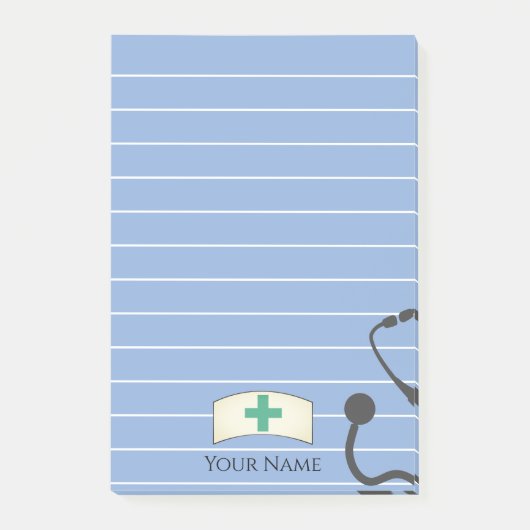 Personalisierter Nurse Cap Stethoscope Fun Post-it Klebezettel (Vorderseite)