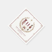 Personalisierter Nussknacker-Ballett-Monogramm-Wei Serviette (Ecke)