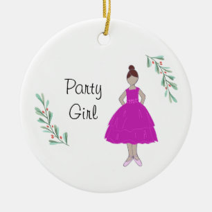 Personalisierter Nussknacker-Party-Girl-Anhänger Keramik Ornament