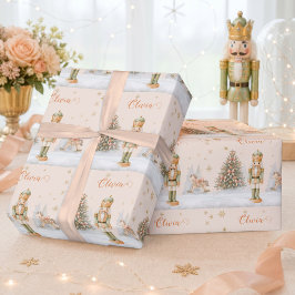 Personalisierter Nussknacker Prinz und Weihnachtsb Geschenkpapier