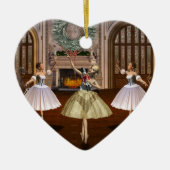 Personalisierter Nutcracker Ballerina Herzdekorati Keramikornament (Vorne)