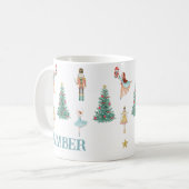 Personalisierter Nutcracker & Ballerina Niedliche Kaffeetasse (Vorderseite Links)