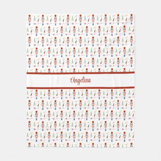 Personalisierter Nutcracker Ballet Music Holiday Fleecedecke (Vorderseite)