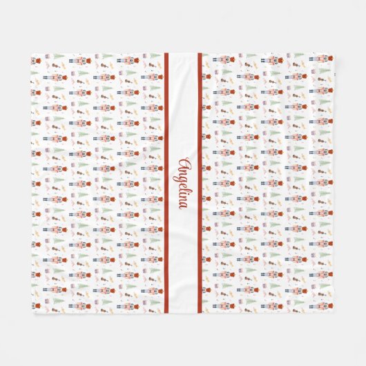 Personalisierter Nutcracker Ballet Music Holiday Fleecedecke (Vorderseite (Horizontal))