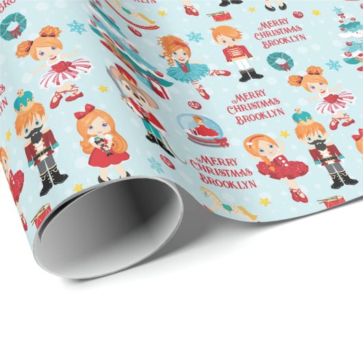 Personalisierter Nutcracker Ballett Multikulturell Geschenkpapier (Rolleneckpunkt)