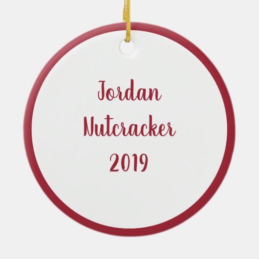 Personalisierter Nutcracker Ballett-Ornament Keramik Ornament (Hinten)